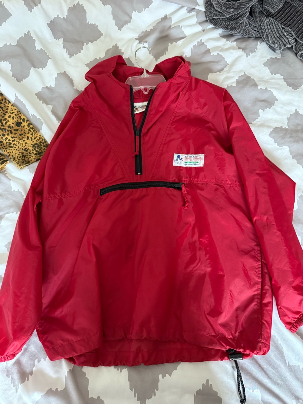 Disney Red Hooded Pullover Rain Anorak